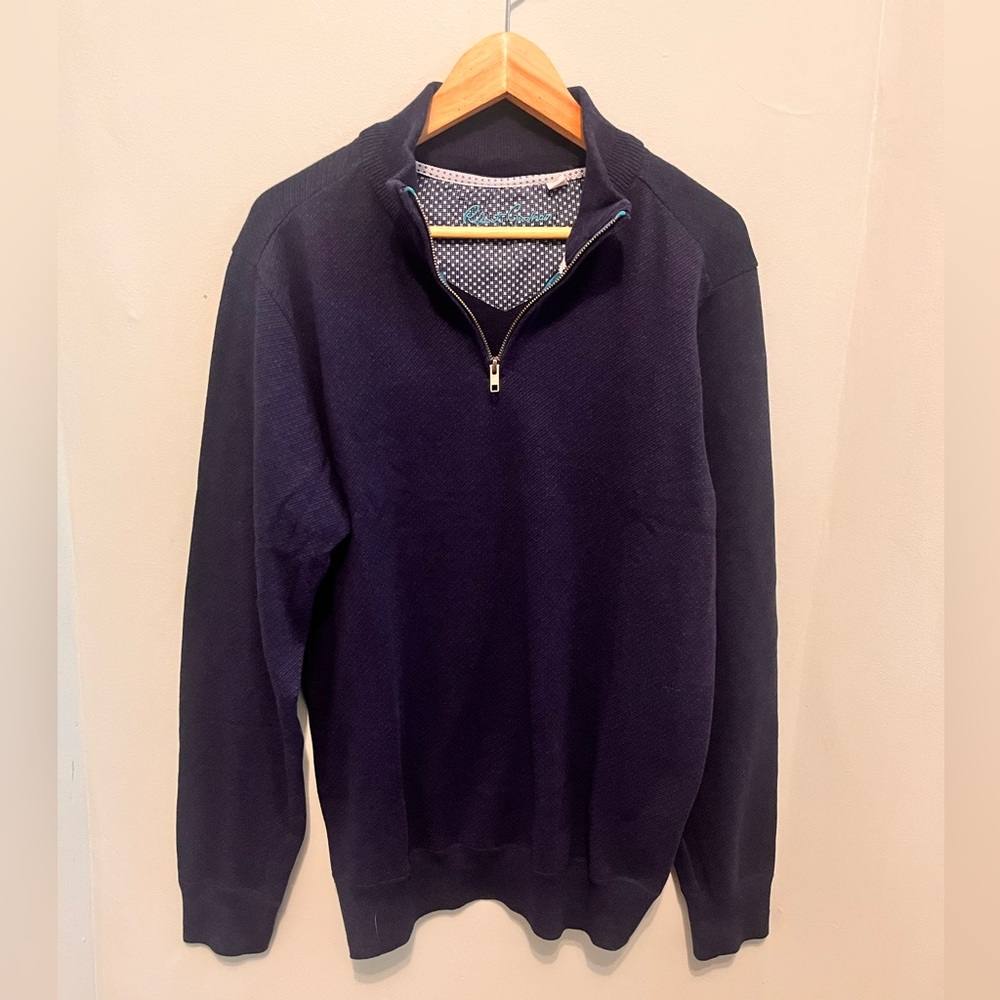Robert Graham - Men’s Large - Zip-up Sweater - Blue - 80% Cotton 20% Polyester -